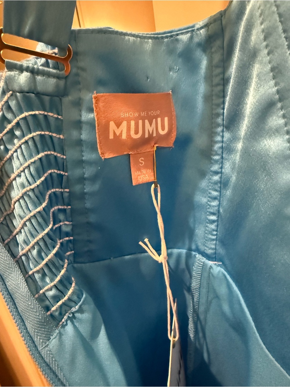 Show Me Your MuMu Square-Neck Maxi Dress in Azure Blue Luxe - Picture 7 of 8